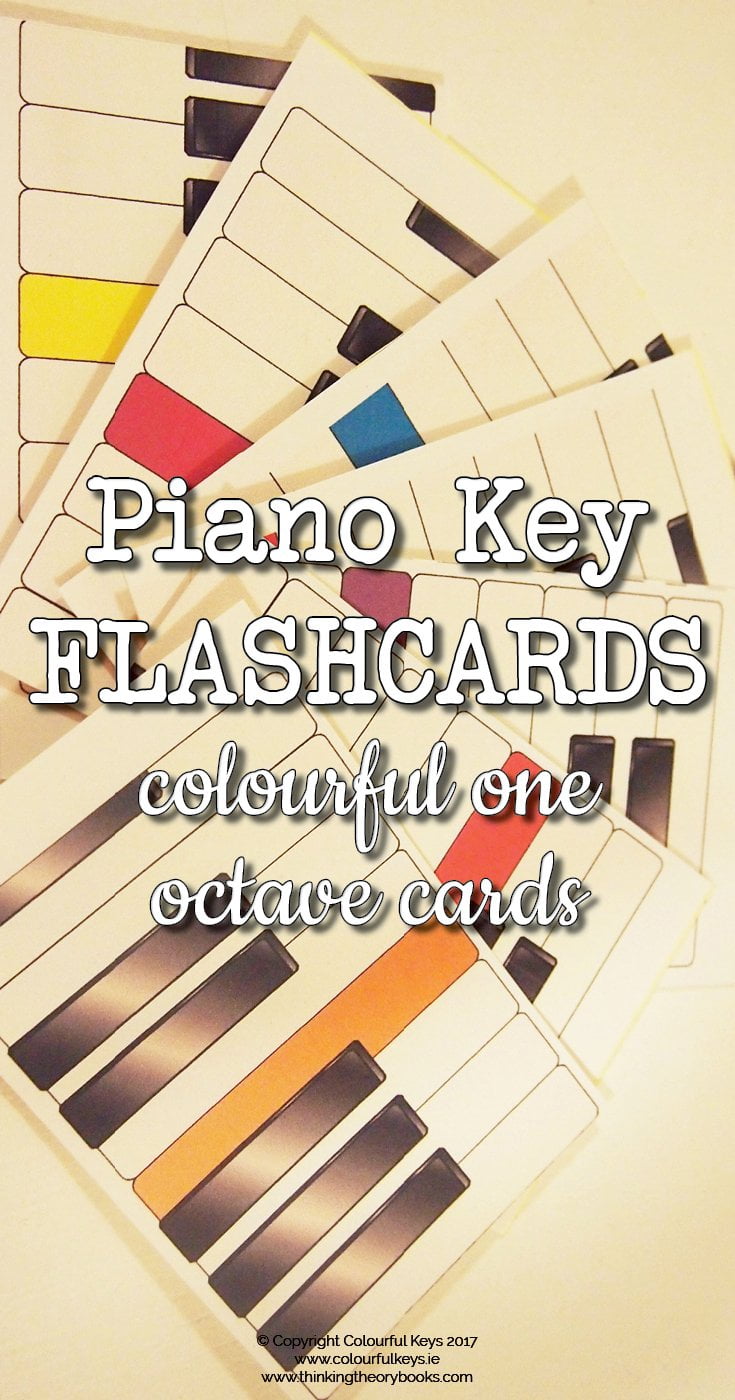 Piano key flashcards for beginning piano students