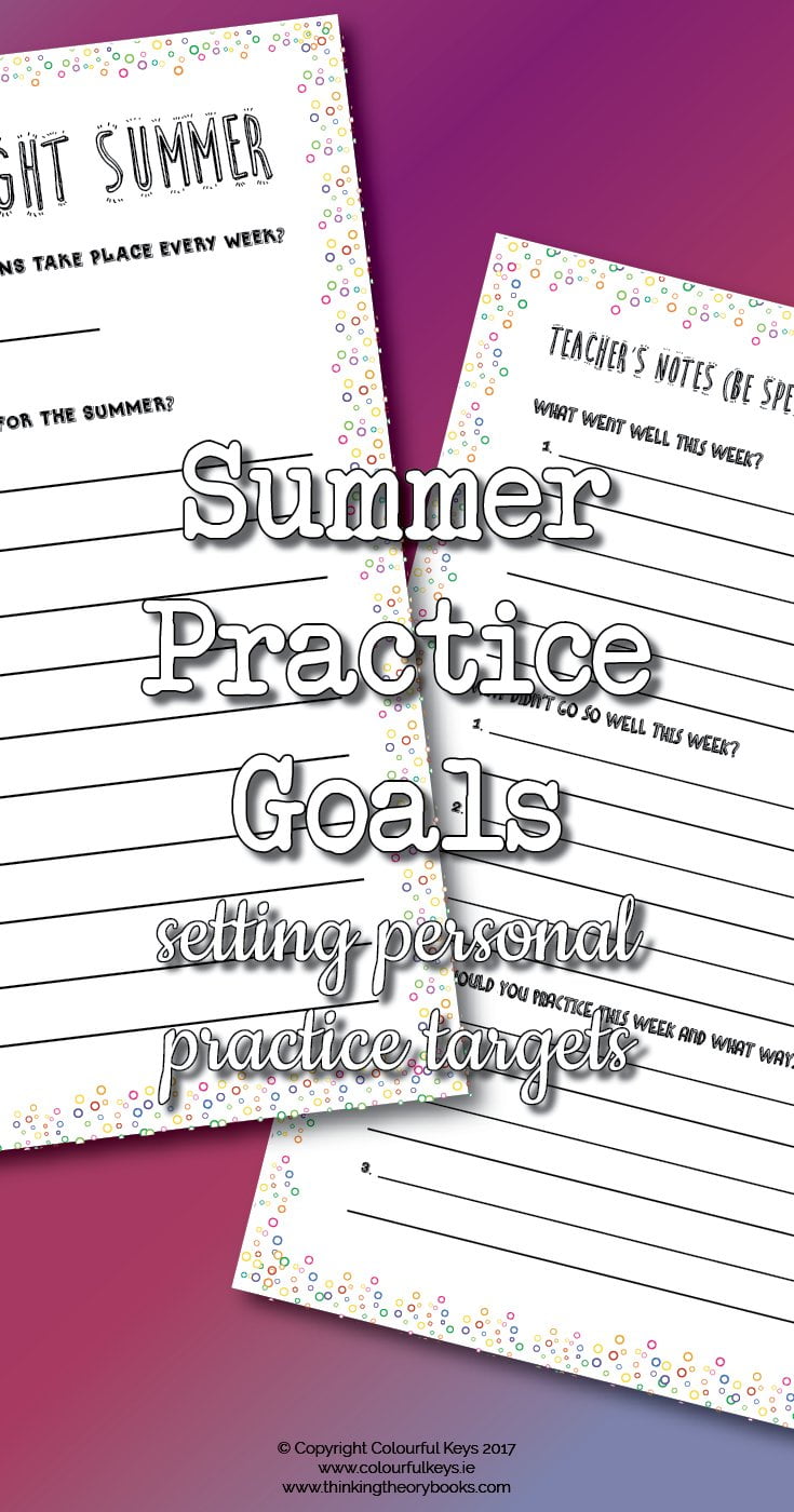 Personal piano practice goals