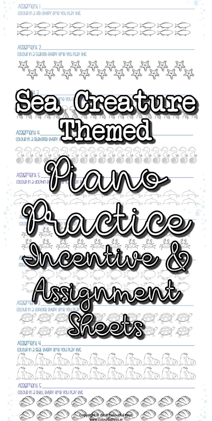 Sea creature theme practice incentive and assignment sheets