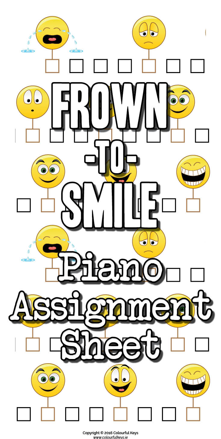 Emoticon piano practice assignment sheets