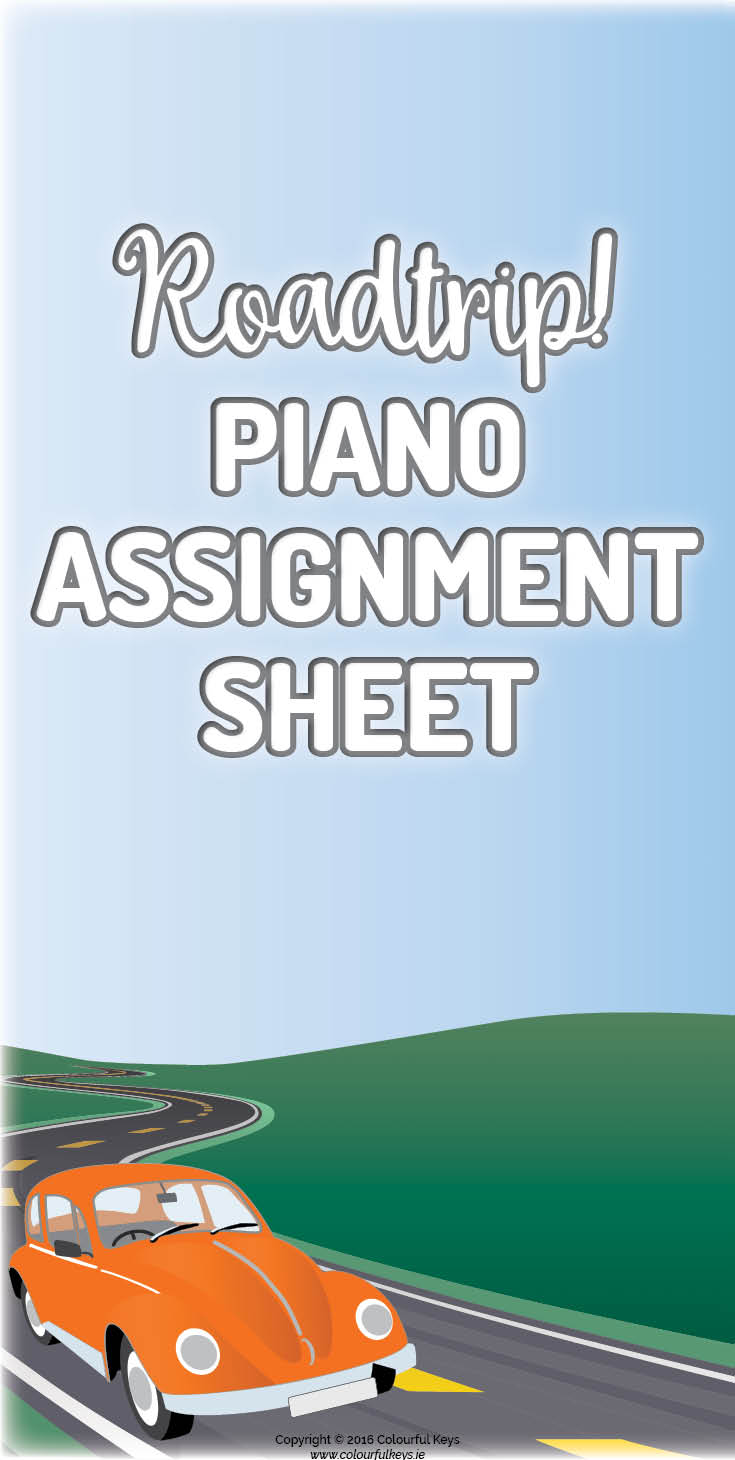 Piano assignment sheet for young beginners.