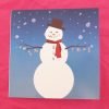 Music Themed Christmas Cards Snowman Nighttime