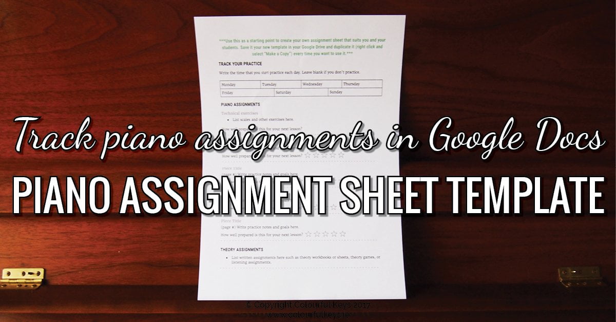 Google docs assignment sheet template