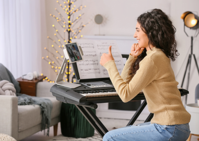 online interactions with piano students
