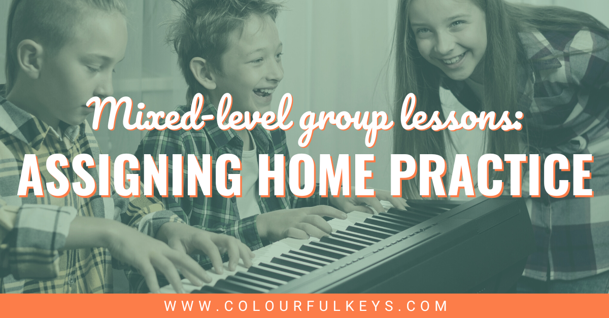 group piano lessons practice assignments