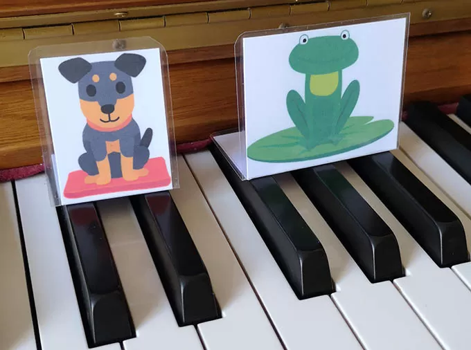 Dogs and Frogs in preschool piano lessons